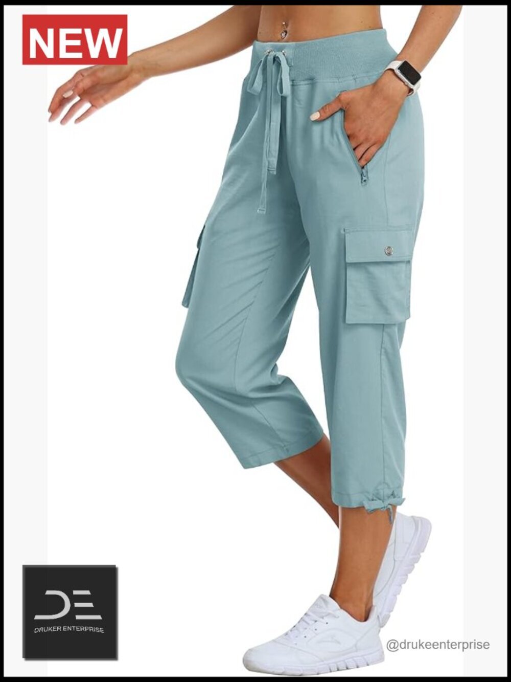 Cargo Capris Hiking Pants Lightweight Quick Dry Outdoor Athletic Travel Casual
